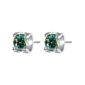 Boucles d'oreilles à tige de mariage en moissanite colorée