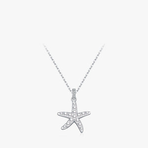 Ocean Starfish Seed Pearl Pendant Necklace
