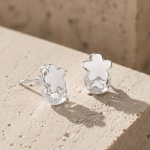 Dainty Blossom Faceted Crystal Stud Earrings
