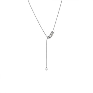 Classic Cylinder Bead Y-Shape Drop Necklace
