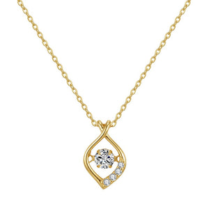 Moissanite Twisted Teardrop Charm Necklace