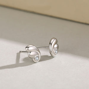 Minimalist Small Angel Wing CZ Stud Earrings