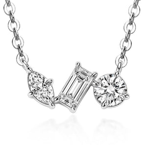 Multi Cut Moissanite Cluster Pendant Necklace