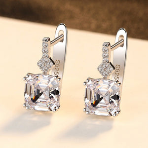 Dainty Cushion-Cut CZ Huggie Hoop Earrings