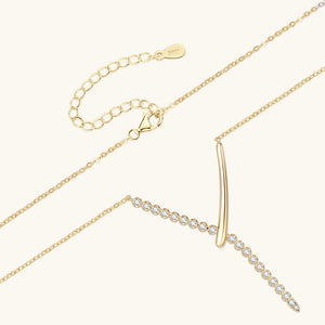 Asymmetric Moissanite Bar Drop Y Necklace