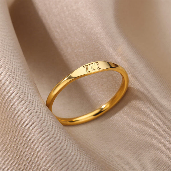Gold Lucky Numbers Ring