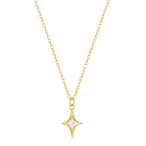 Sparkling Celestial North Star Charm Necklace