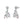 Star Crystal Christmas Tree Drop Stud Earrings