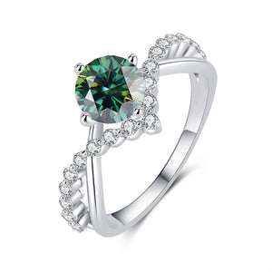 Moissanite Crown Tiara Pave Engagement Ring