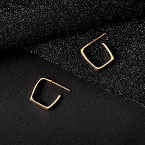 Modern Geometric Square Hoop Earrings
