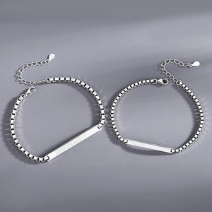 Custom Bar Couple Matching Chain Bracelet