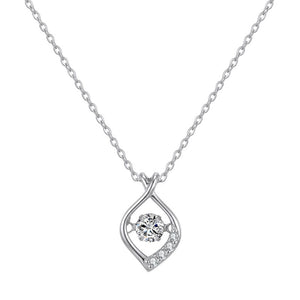 Moissanite Twisted Teardrop Charm Necklace