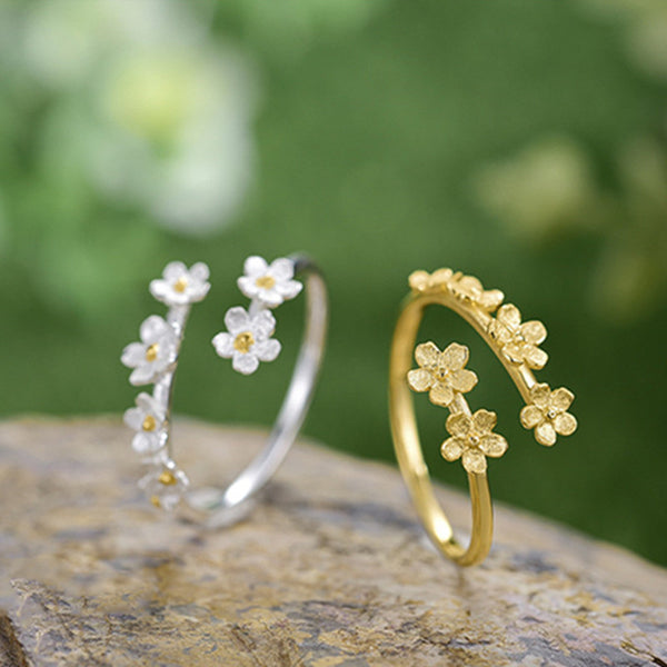 Dainty Flower Open Ring