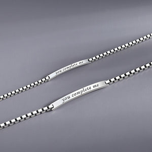Custom Bar Couple Matching Chain Bracelet