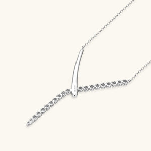 Asymmetric Moissanite Bar Drop Y Necklace