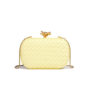 Handwoven Leather Knot Clutch Handbag