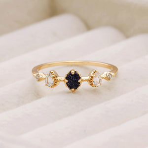 Dainty Multi-Shape Blue Clear Gemstone Ring
