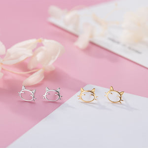 Tiny Small Cute Cat Cartilage Stud Earrings