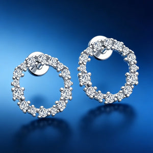 Sparkling Graduated Pave Circle Stud Earrings