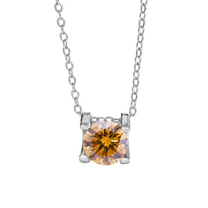 Round Color Moissanite Pendant Necklace
