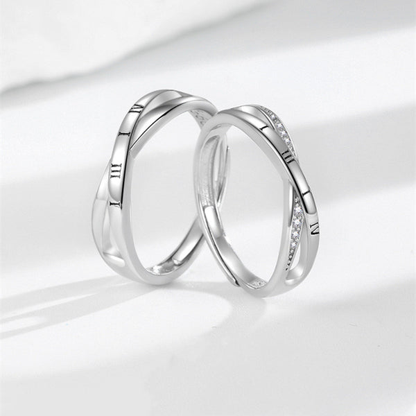 Roman Numeral Mobius Couple Ring