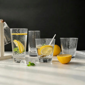 Minimalist Hammered Textured Clear Glass