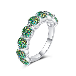 Eight-Stone Color Moissanite Statement Ring