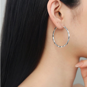 Dainty High Polish Twisted Ribbon Hoop Earrings