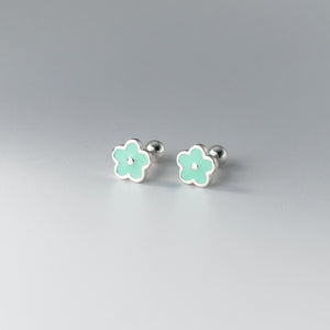 Colorful Enamel Flower Cartilage Stud Earrings