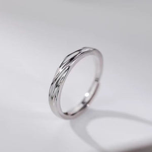 Twisted Wave CZ Couple Matching Open Ring