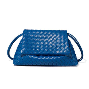 Handwoven Leather Flap Shoulder Handbag