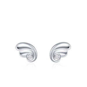 Minimalist Small Angel Wing CZ Stud Earrings