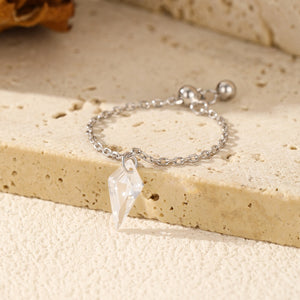 Dangle Rhombus Slide Chain Adjustable Ring