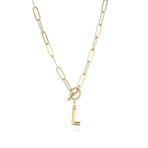 Gold Initial Letter Pendant Necklace
