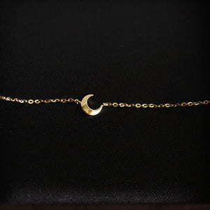 Gold Crescent Moon Charm Bracelet