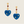 Blue Enamel Heart Drop Earrings