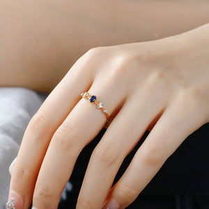 Dainty Multi-Shape Blue Clear Gemstone Ring