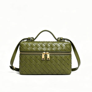 Vintage Woven Leather Square Box Handbag
