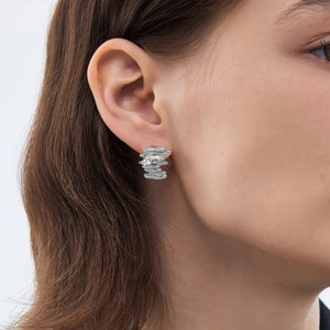 Spiral Triple Marquise CZ Stud Earrings