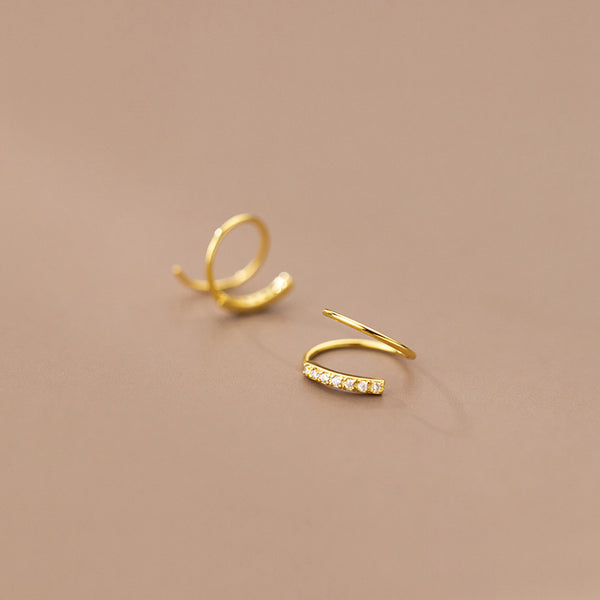 Pave Twisted Spiral Earrings