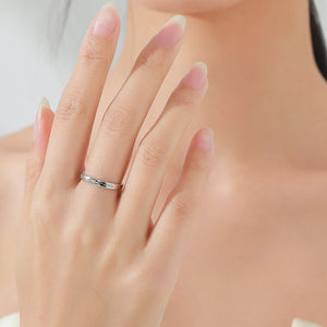 Dainty Celestial Starburst Engraved Band Ring