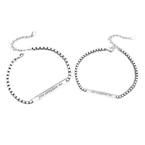 Custom Bar Couple Matching Chain Bracelet