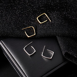 Modern Geometric Square Hoop Earrings