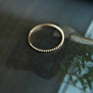 Minimalist Dainty Beaded Stackable Band Ring