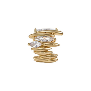 Spiral Triple Marquise CZ Stud Earrings