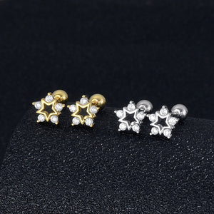 Dainty Star CZ Cluster Cartilage Stud Earrings