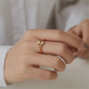 Textured Sunburst Engraved Flat Signet Ring