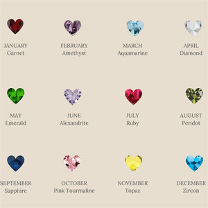 Heart Birthstone Charm Pendant Necklace