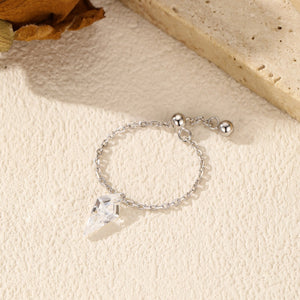 Dangle Rhombus Slide Chain Adjustable Ring