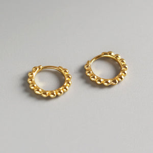 Minimalist Bead Huggie Hoop Earrings